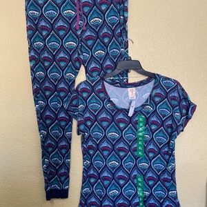 Munki Munki Womens  Pajama Set Deep blue XL